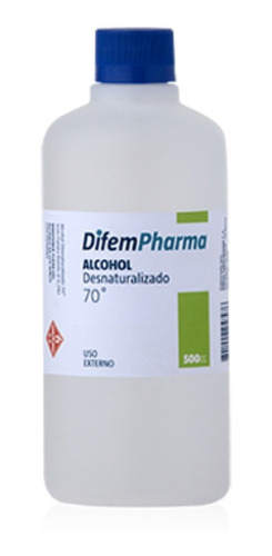 Alcohol Desnaturalizado Difem Pharma 70% 500 Ml Sanitizador