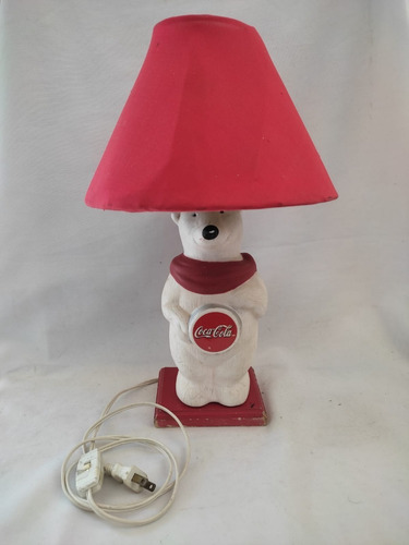 Imagen 2 de 9 de Lampara Oso Coca Cola Yeso Y Madera Vintage 02
