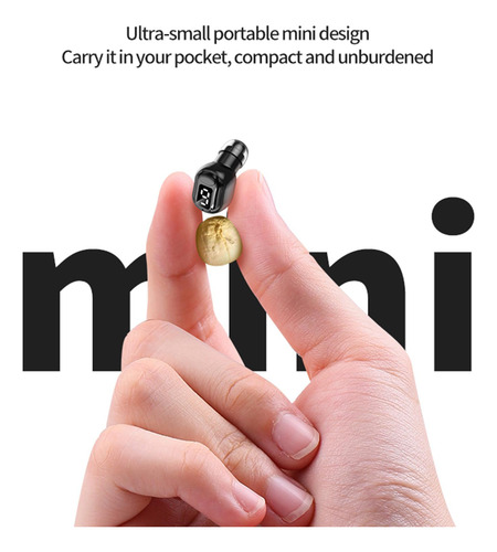 Mini Auricular Bluetooth Individual, Bluetooth 5.3 Azul