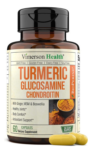 Cúrcuma Glucosamina Condroitina Vimerson Health 60 Cápsulas