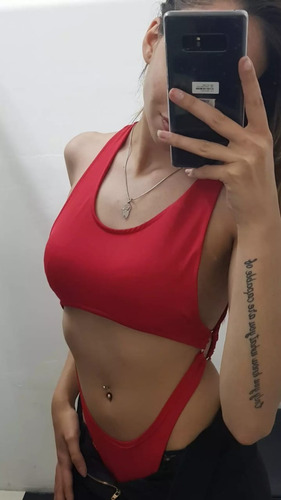 Body De Lycra Elastizado Con Espalda Cruzada