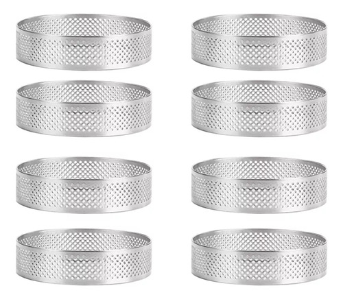 16 Anillos Para Tartas De Acero Inoxidable Perforados De Alt