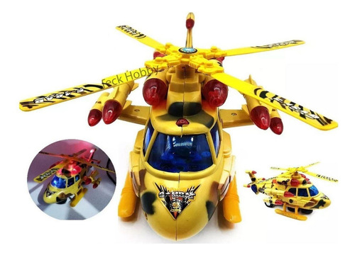Brinquedo Helicóptero Bombeiro Policial Com Led Som E Musica