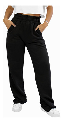 Calça Moletom Feminina Wide Leg Pantalona 