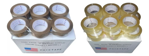 72 Cinta Adhesiva. 48mm X 150 Mts + Aplicador Transparente