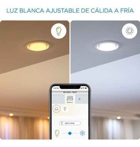 Imagen 8 de 9 de Wiz Downlight Inteligente 24w Luz Cálida Y Fría Wi-fi X4 Un.