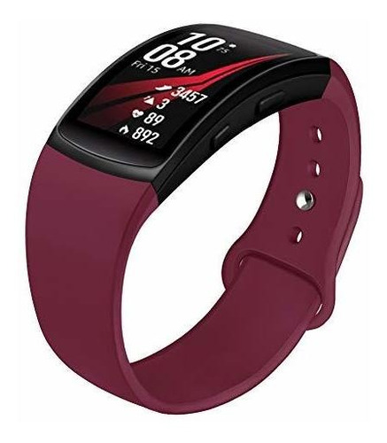 Malla Para Smartwatch Gear Fit2 Fit2 Pro Silicona Red Wine L