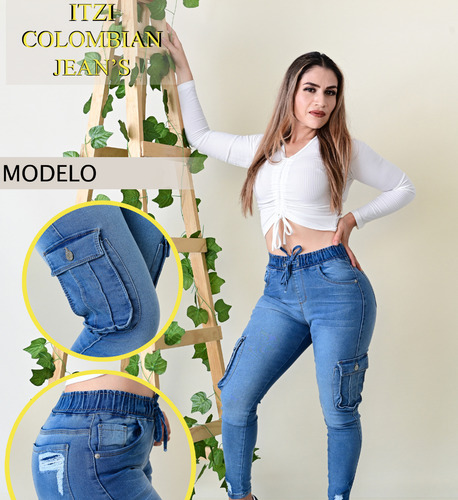 Pantalon Jogger Tipo Cargo Para Dama Con Stretch Itzi E467