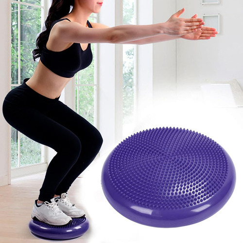 Cojín Autismo Sensorial Propioceptivo Yoga Balones +inflador Color Morado