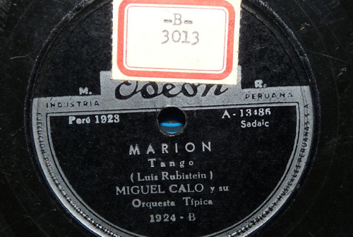 Jch- Miguel Calo La Vi Llegar 78  Rpm