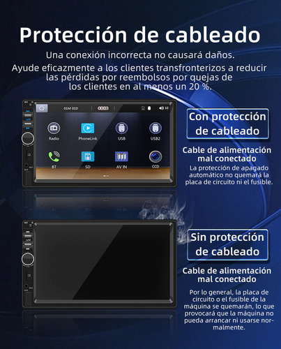 Autoestéreo Land Cast 1din Pantalla Táctil Mirrorlink Cámara