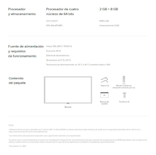 Xiaomi Mi Led Tv 4s 43 Pulgadas Versión Europea