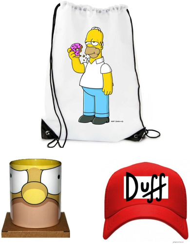 The Simpson Homero Combo Gorra + Mugs + Tula Sport