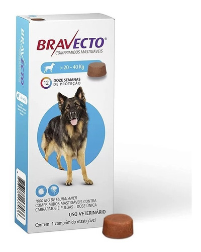 Antipulgas Bravecto 20 A 40 Kgs Veterinaria Mérida