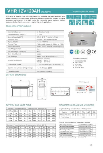 Imagen 2 de 3 de Bateria Para Panel Solar 120ah Gel 12v Ciclo Profundo