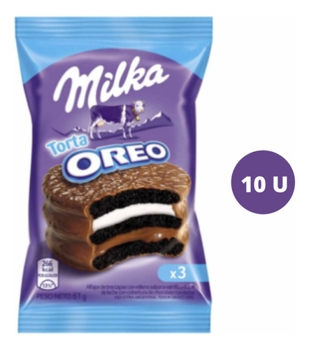 Alfajor Milka Triple Torta Oreo Oreo 70 G Pack X 10