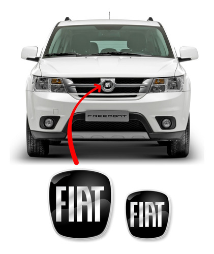 Adesivo Emblema Black Fiat Dianteiro Traseiro Freemont