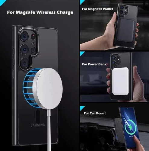 Funda Mate De Lujo Con Magsafe Para Samsung Galaxy S22 Ultra