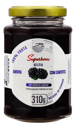 Geleia 100% Fruta Amora com Sementes Superbom Vidro 310g