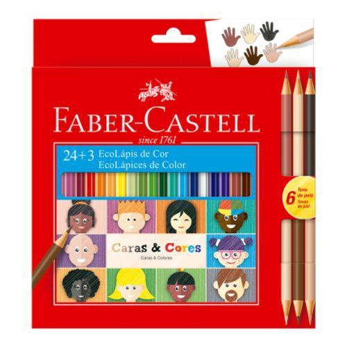 Imagem 1 de 1 de Ecolápis De Cor Faber Castell Caras & Cores 24 + 6 Tons Pele