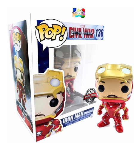 Iron Man Unmasked Casco Funko Pop Marvel Civil War Cf 