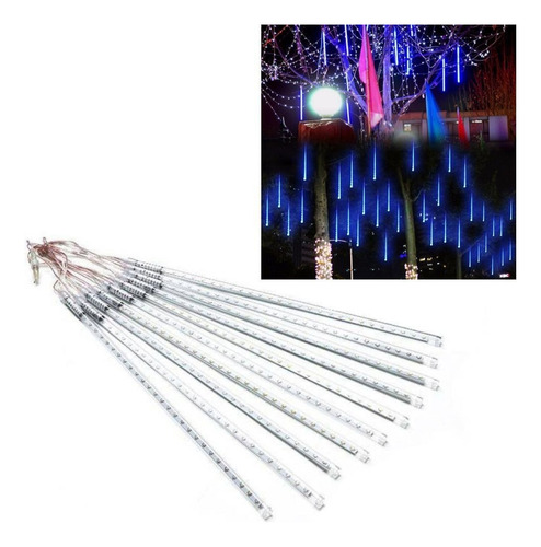 Cascata Pisca Pisca Chuva Neve Natal Azul 320 Leds Natalino