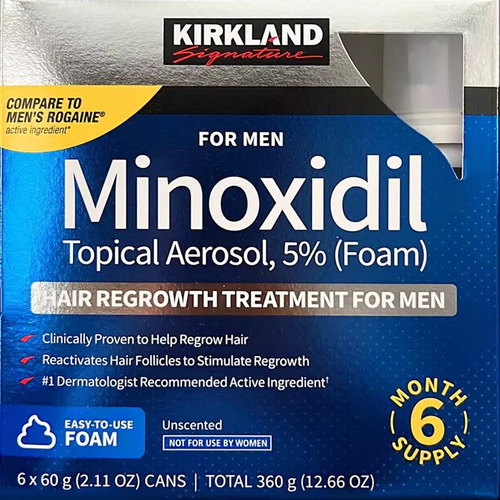 Caja Six Pack 6 Minoxidil Kirkland Foam Espuma Minov136