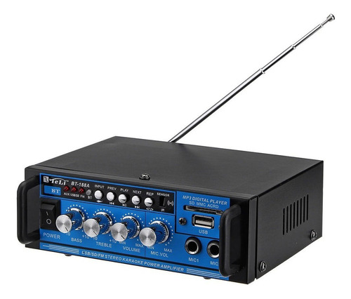 Amplificador De Sonido/bluetooth Fm Radio/control /220v-12v