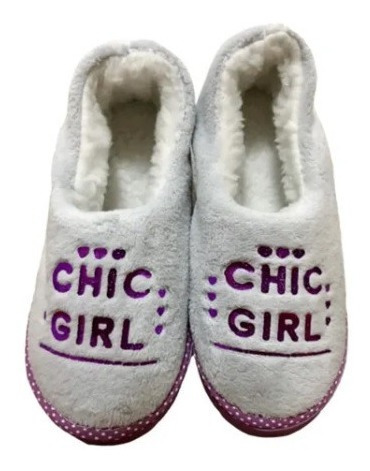 Pantuflas Peluche Cerradas Mujer Varios Colores Chic Art 121