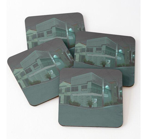 Set Posavasos Anime Paisaje Urbano L Paisaje Estético L Japo