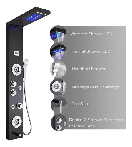Sistema De Panel De Ducha De Acero Inoxidable Tipo Torre De 
