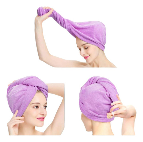 Toalla En Forma De Gorro Toalla Turbante Cabello Largo Xl