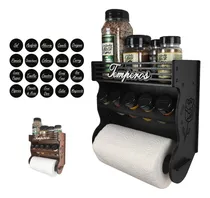Comprar Porta Temperos E Condimentos Papel Toalha 5 Potes Etiquetas