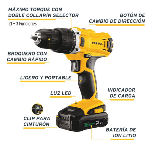 Kit Rotomartillo 1/2 + Aspiradora Para Auto, Pretul
