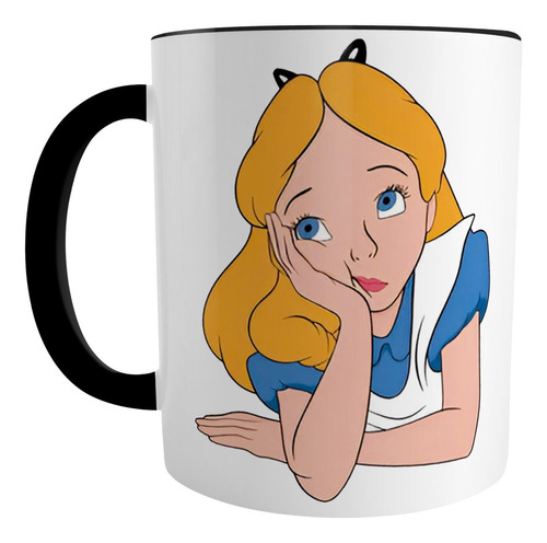 Taza Negra Disney Alicia En El País De Las Maravillas