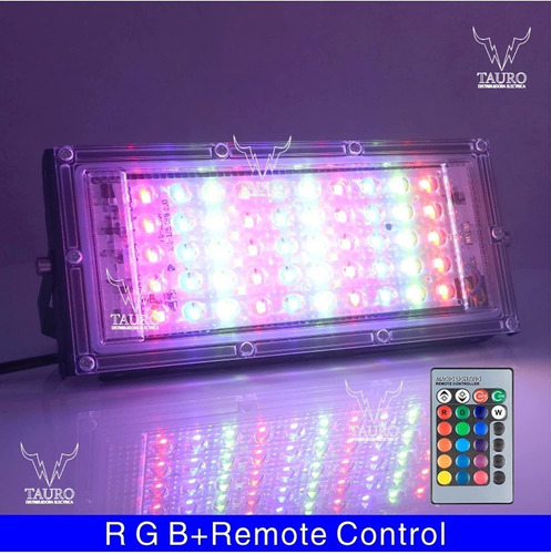 Imagen 3 de 10 de 5 Pack Reflector Led 30w Rgb Multicolor C/control Exteriores