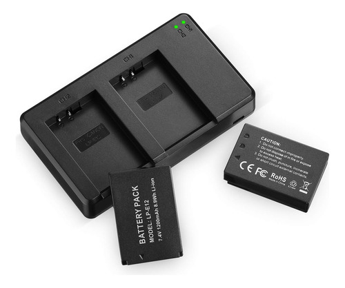 Bateria Lp E12 Cargador Usb Dual Para Camara Digital Hs