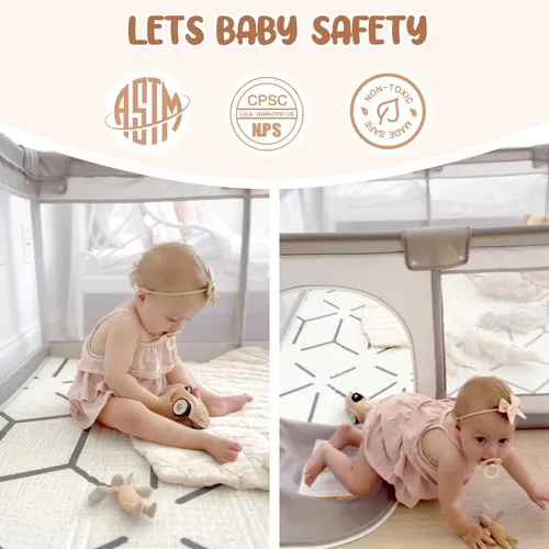Baby Playpen Zeebaba Con Tapete Para Bebés Y Niños Pequeños