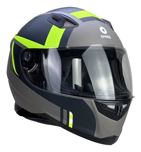 Casco Moto Integral Shiro Sh-881 Archer Gris Mate Amarillo Diseño Solid Tamaño del casco XL