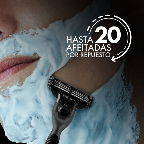 Máquina De Afeitar Gillette Mach3 Carbono Con Carbón Activad