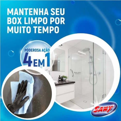 Limpa Box Banheiro Sany 300ml Detergente Limpa Box Kit C/ 3