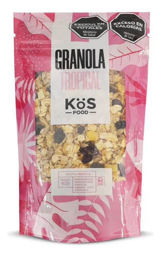 Granola Tropical Kos Food Frutos Seco Natural Saludable 400g