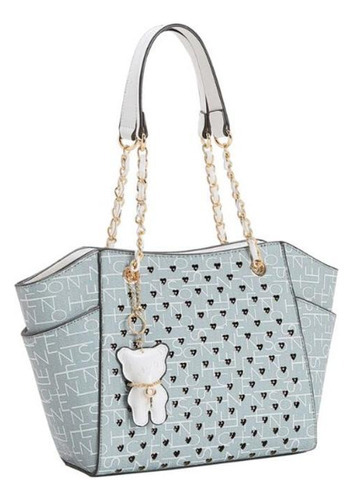 Bolsa Chenson New Cristal Strass Brilho Ombro Azul Bebe