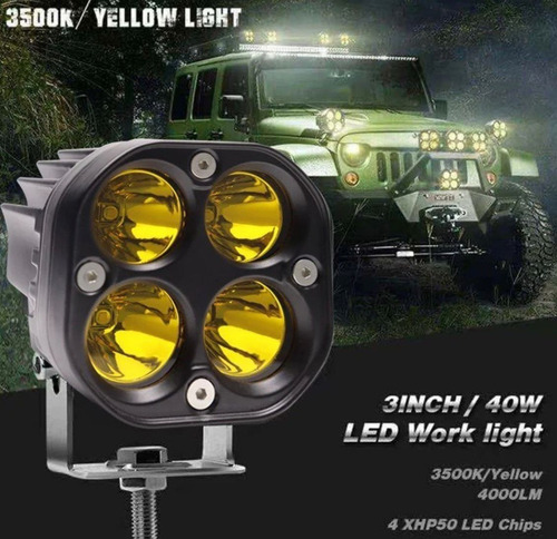 Par Foco Neblinero Led 3 Pulgadas Faenero 40watt + Soportes