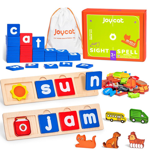 Joycat Wooden Cvc Word Spelling Games Présscreschool Kinderg