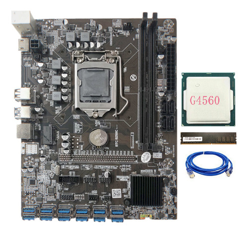 Placa Base Minera B250c Con Cpu G4560+1 Ddr4 4g 2133 Mhz Ra