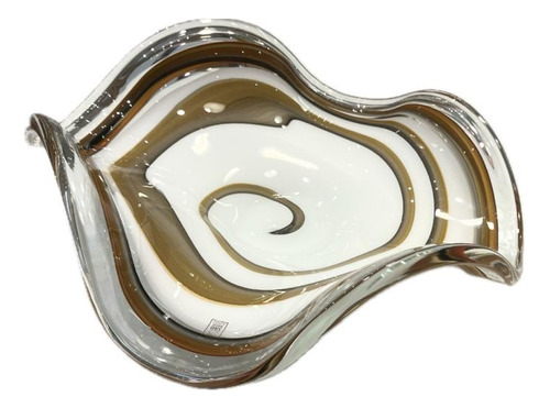 Vaso Centro De Mesa Onda Cristal Murano Cristais São Marcos