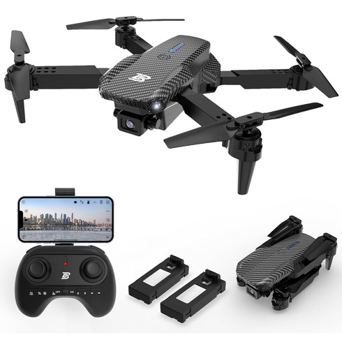 Dron Bezgar Bd101 Con Cámara De 1080p Cuadricóptero Mini Plegable Con Control Remoto Fpv, Selfies Por Gestos, Despegue/aterrizaje Con Una Tecla, Giros En 3d, 2 Baterías,