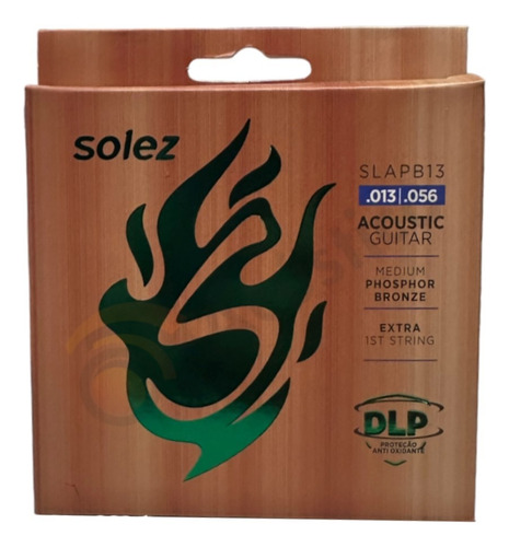Corda Violão Solez 013 Fósforo Bronze Slapb13 Aço