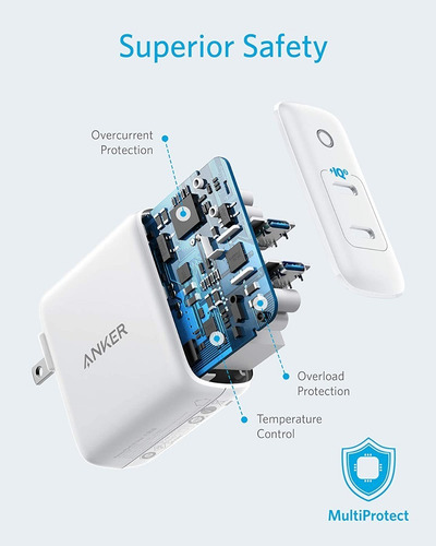 Imagen 3 de 7 de Cargador 2 Usb-c - Anker Powerport Iii Duo - 40w - Pd